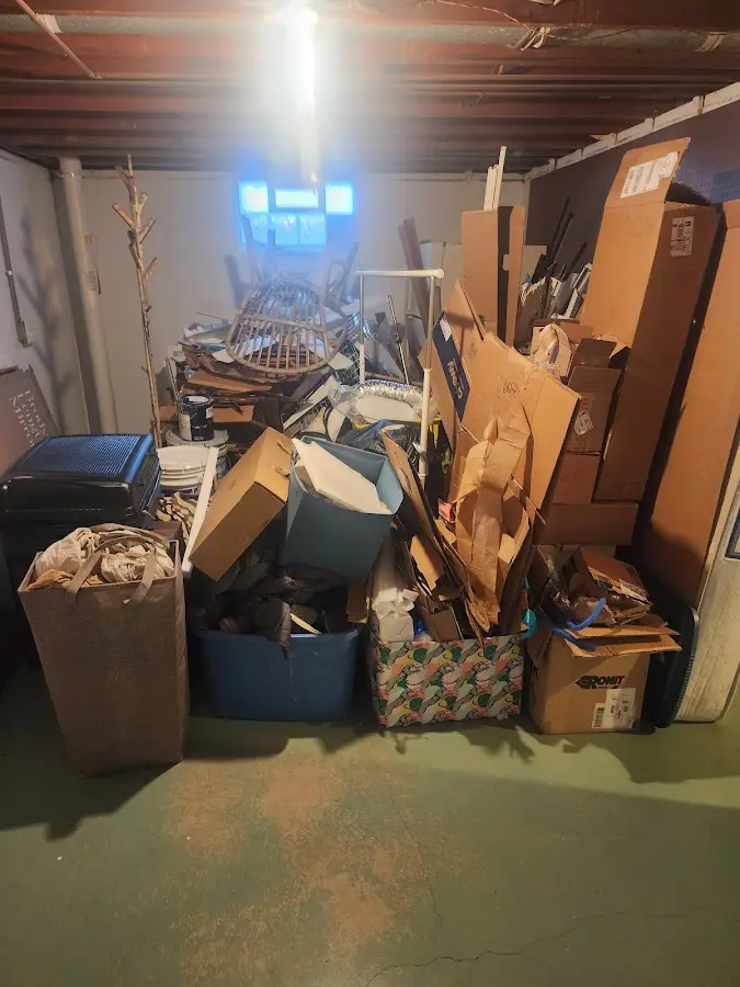 Roll-off dumpster container at job site for 4 Yard Dumpster Rental in Larch Way